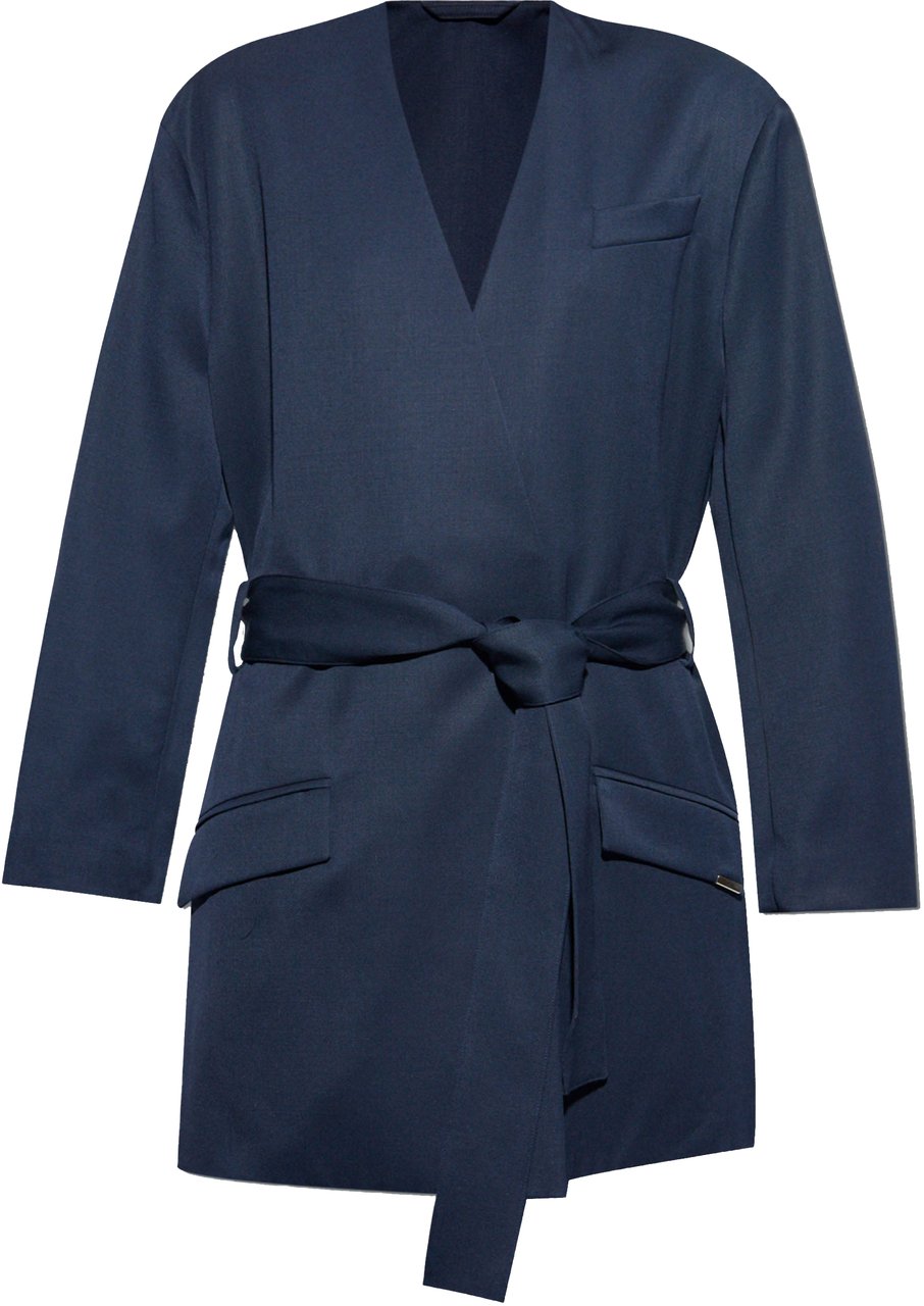 The Attico The Attico Long Coat Navy Blauw