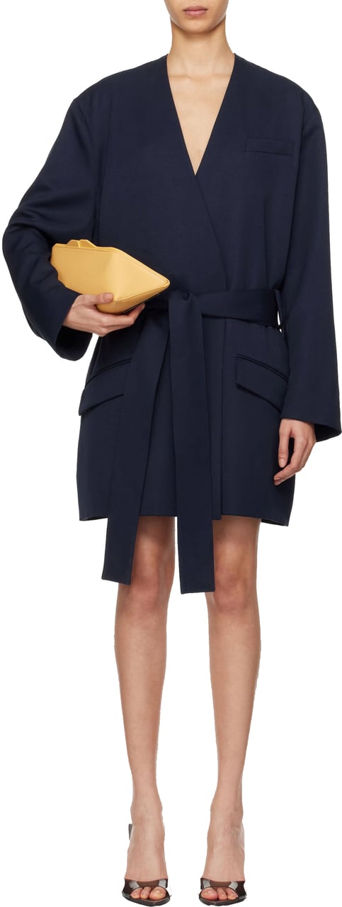 The Attico The Attico Long Coat Navy Blauw