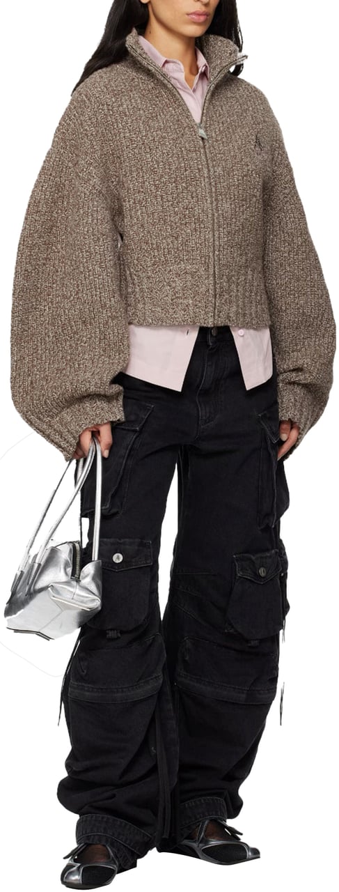 The Attico Zip Through Cardigan Bruin