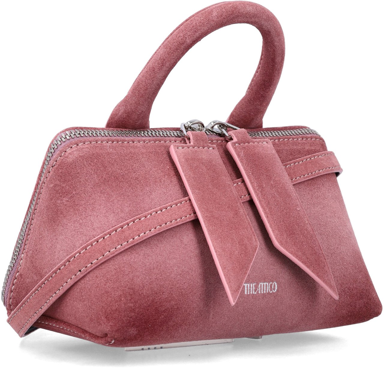The Attico Friday Mini Bag Suede Rosa Roze