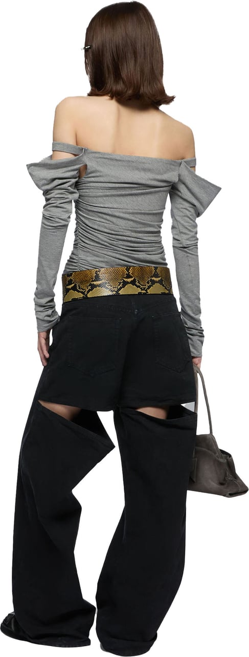 The Attico WASHED CANVAS JEANS Zwart