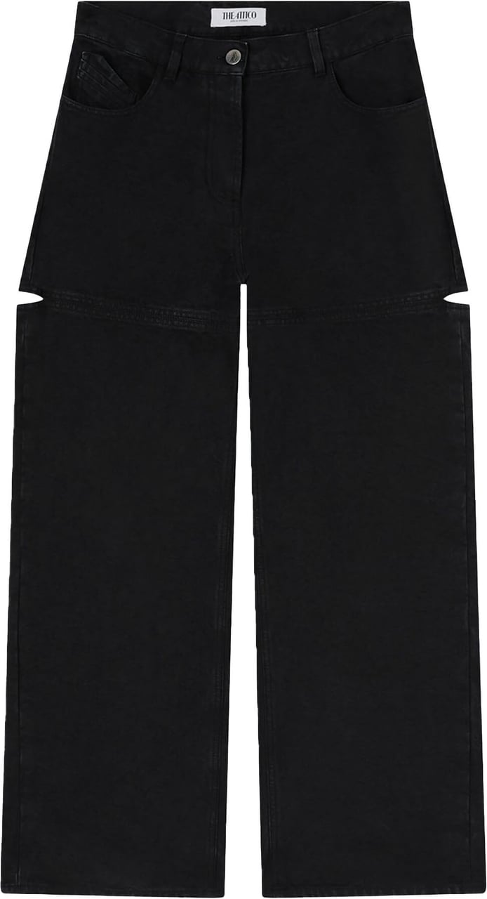 The Attico WASHED CANVAS JEANS Zwart