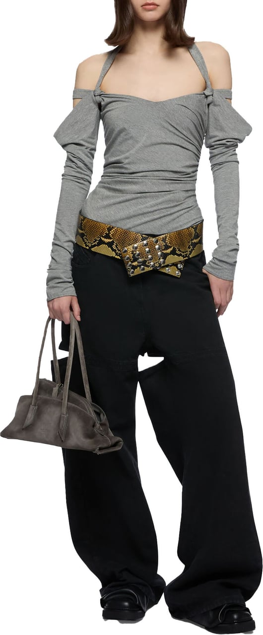 The Attico WASHED CANVAS JEANS Zwart