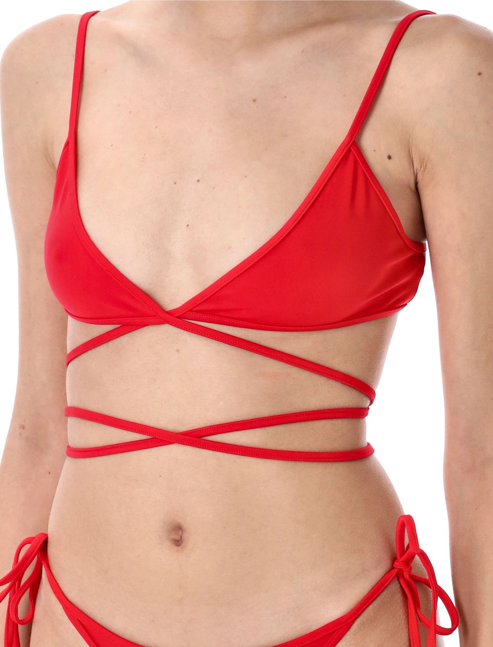 The Attico Laces bikini Rood