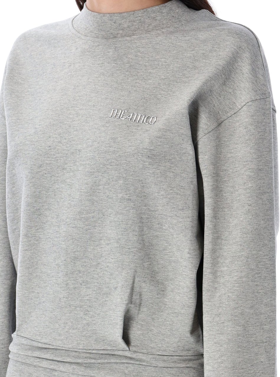 The Attico Fleece Mini Dress Melange Grey Grijs