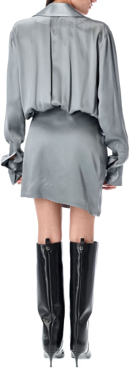 The Attico Shirt Mini Dress Grigio Grijs