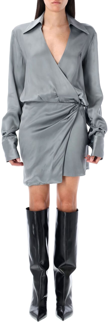 The Attico Shirt Mini Dress Grigio Grijs