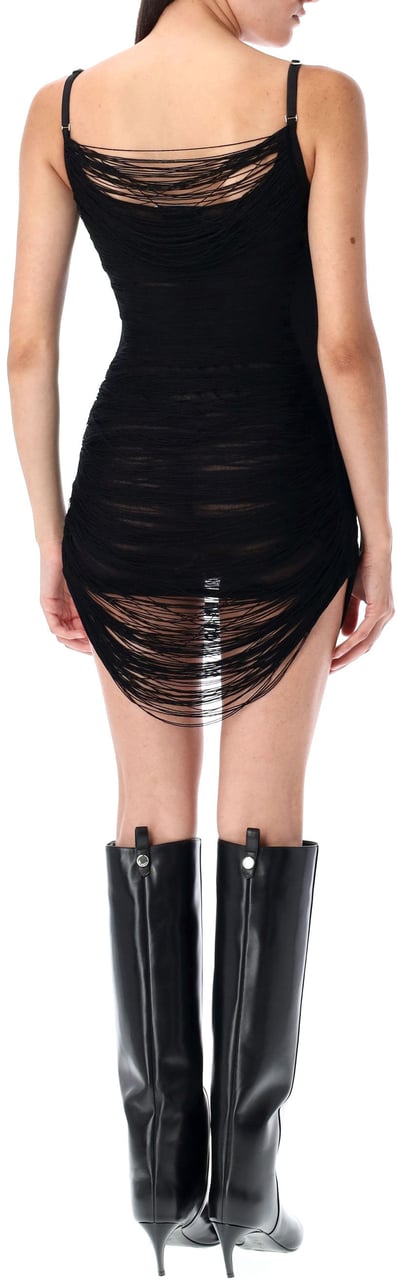 The Attico Fringed Dress Nero Zwart
