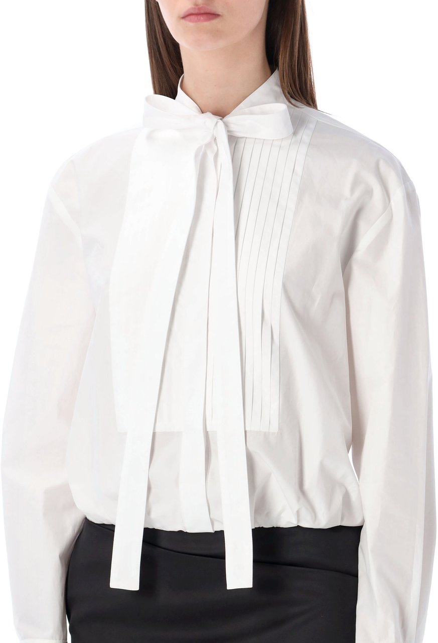 The Attico Mini Dress Duchesse Skirt Bianco Wit