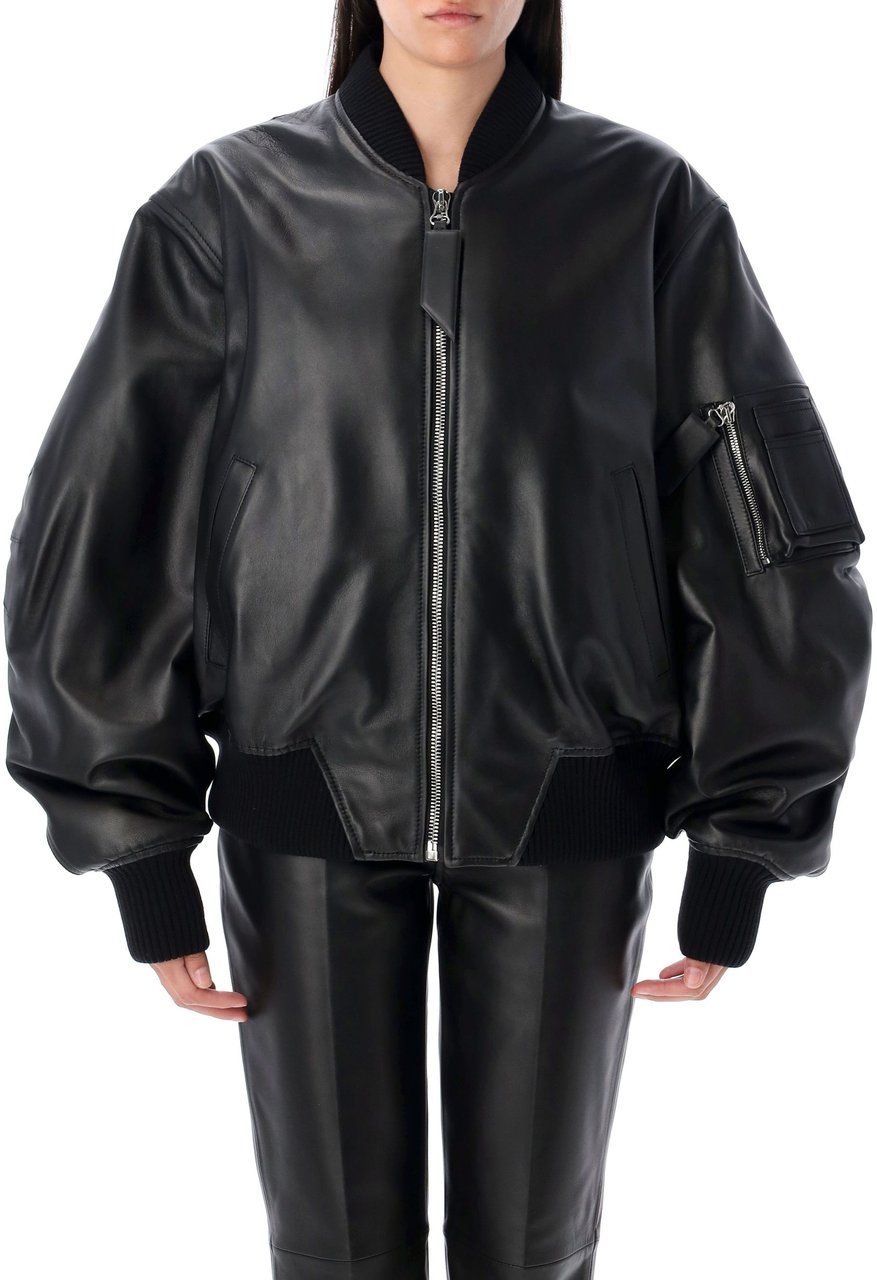The Attico Anja Bomber Nero Zwart