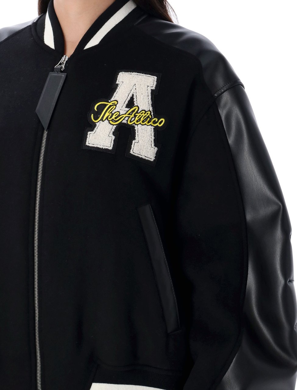 The Attico Varisty Bomber Nero Zwart