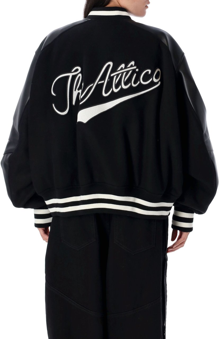The Attico Varisty Bomber Nero Zwart