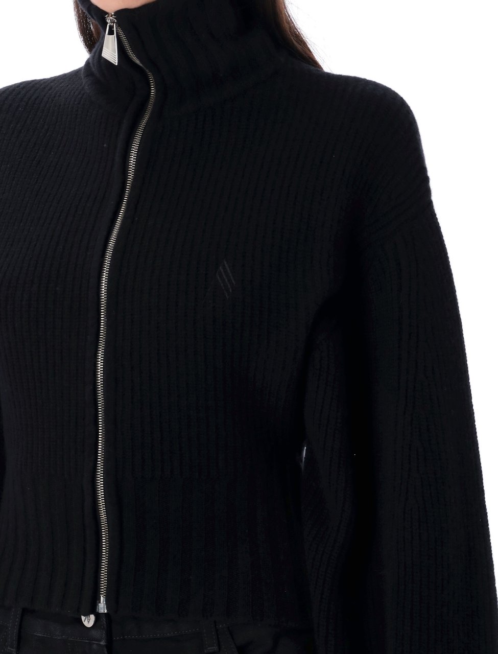 The Attico Zip Knit Nero Zwart