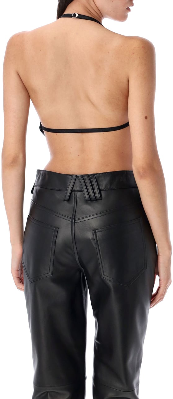 The Attico Top Fringes Nero Zwart