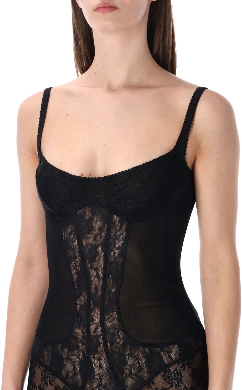 The Attico Tulle Jumpsuit Nero Zwart