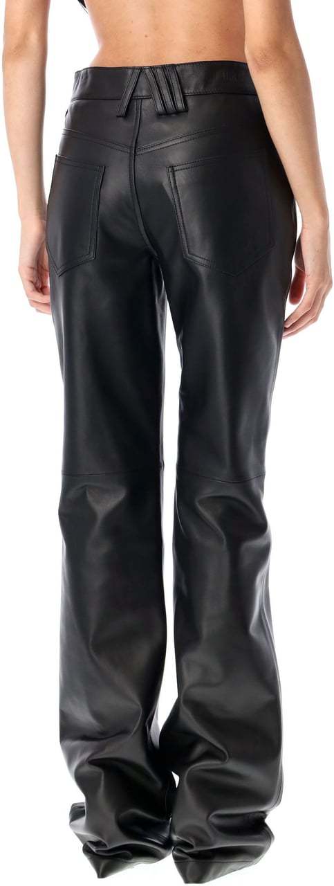 The Attico Leather Pant Nero Zwart