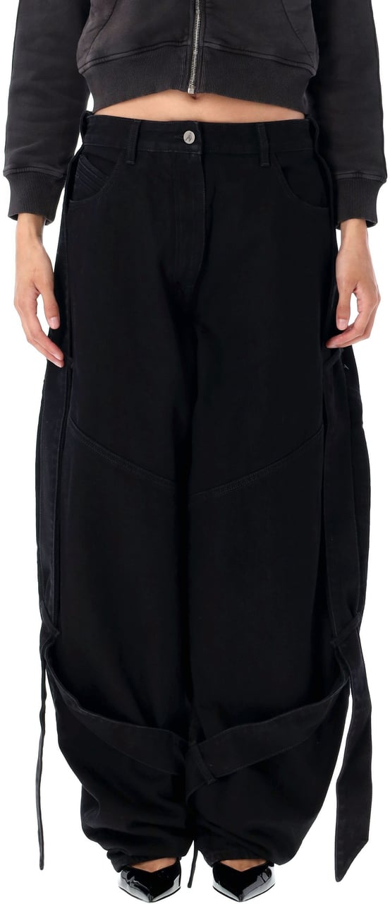 The Attico New Denim Wide Nero Zwart