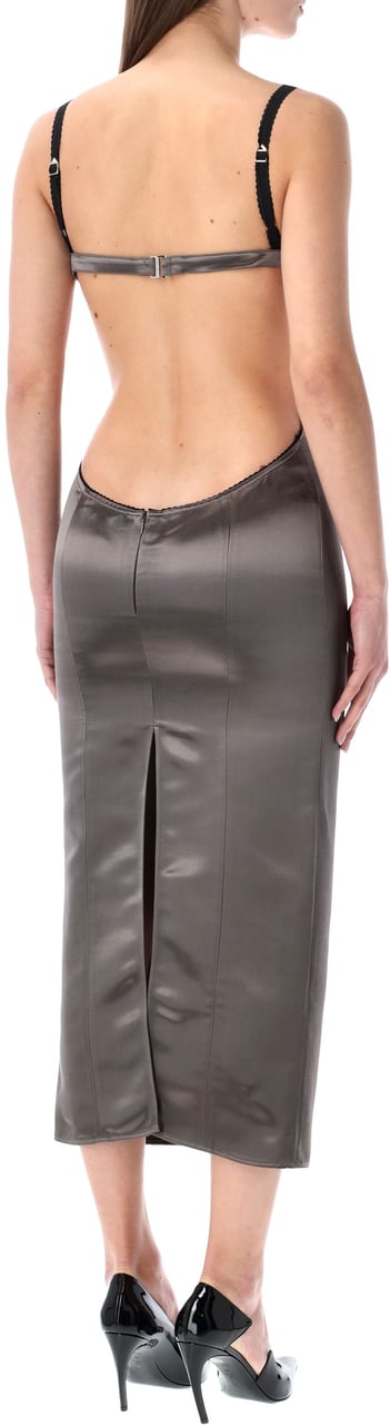The Attico Mini Dress Metal Grey Grijs
