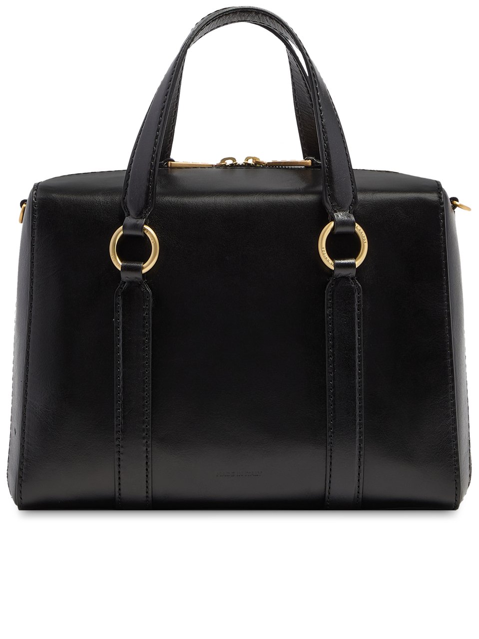 The Bridge Black Handbag W/Shoulder Glossy Leather Handbag Zwart