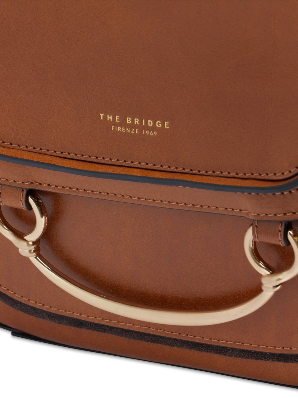 The Bridge Brown Crossbody Structured Leather Satchel Bruin