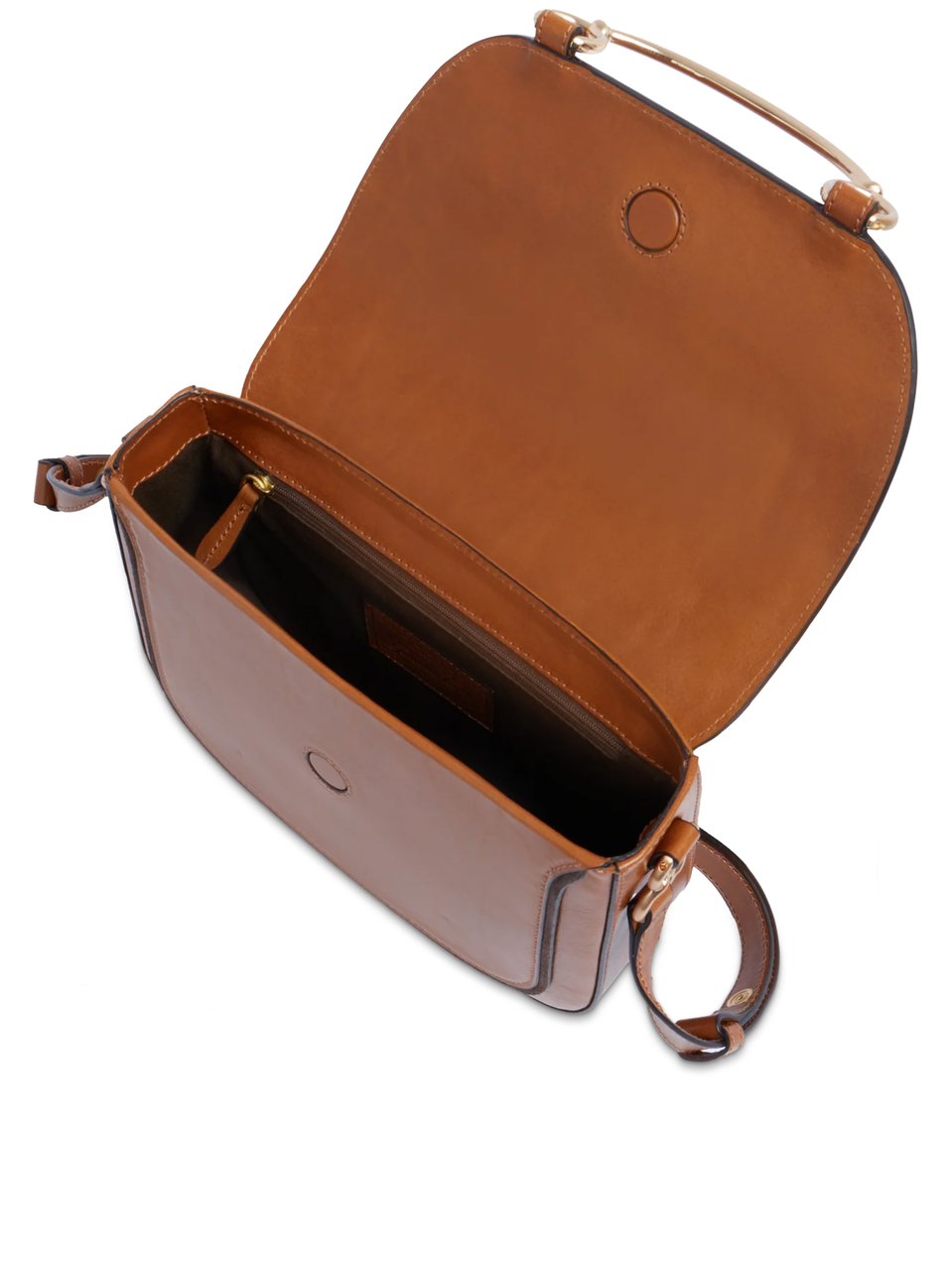 The Bridge Brown Crossbody Structured Leather Satchel Bruin