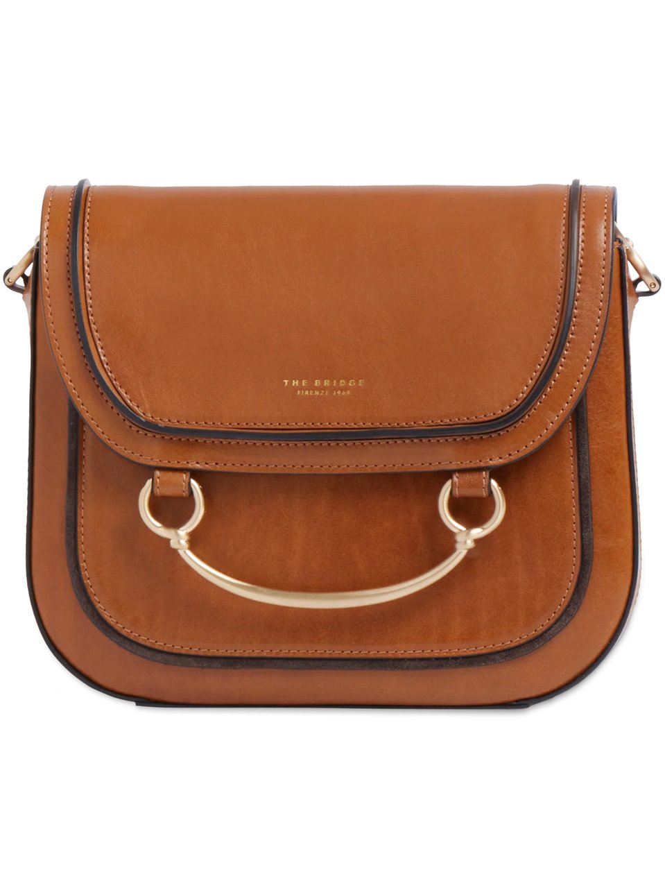 The Bridge Brown Crossbody Structured Leather Satchel Bruin