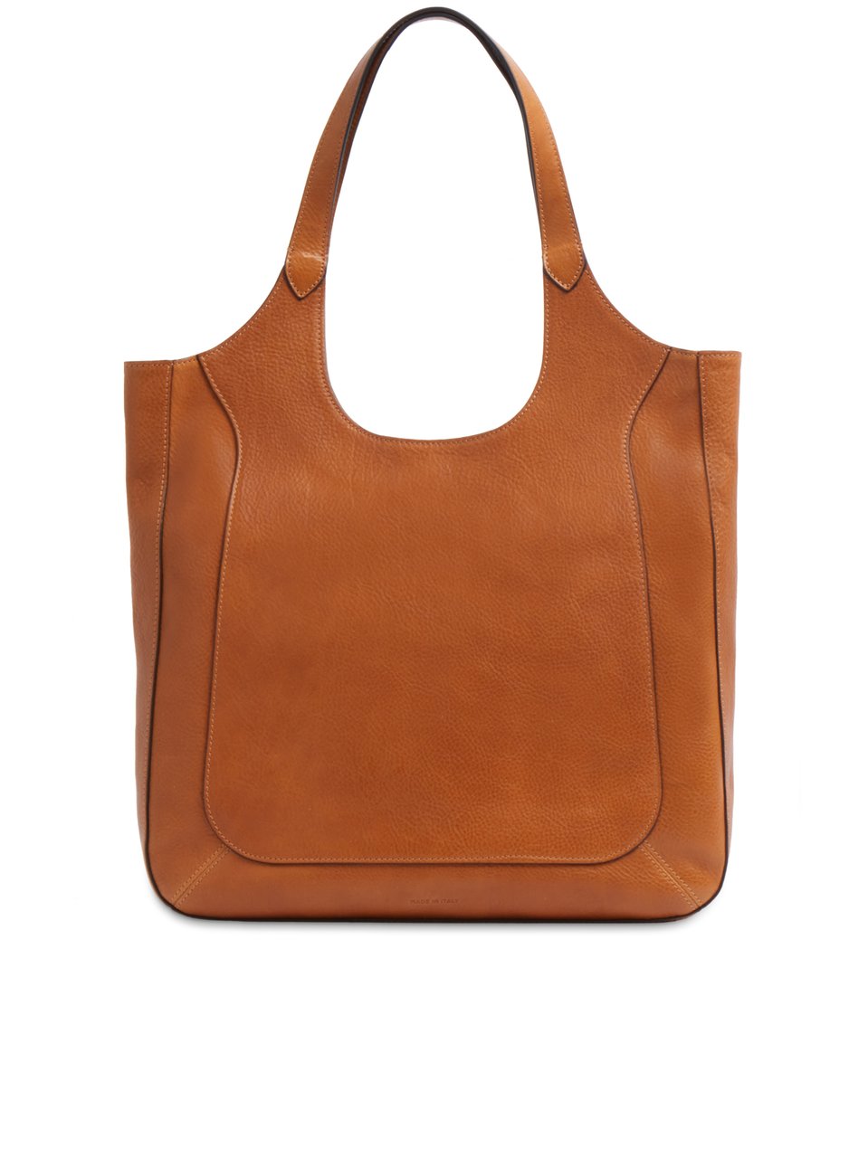 The Bridge Spacious Leather Tote Bag with Gold-tone Zipper Bruin