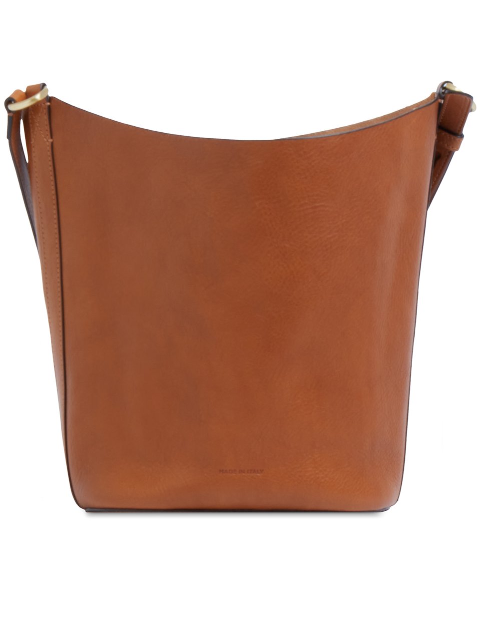 The Bridge Bucket Structured Leather Drawstring Satchel Bruin