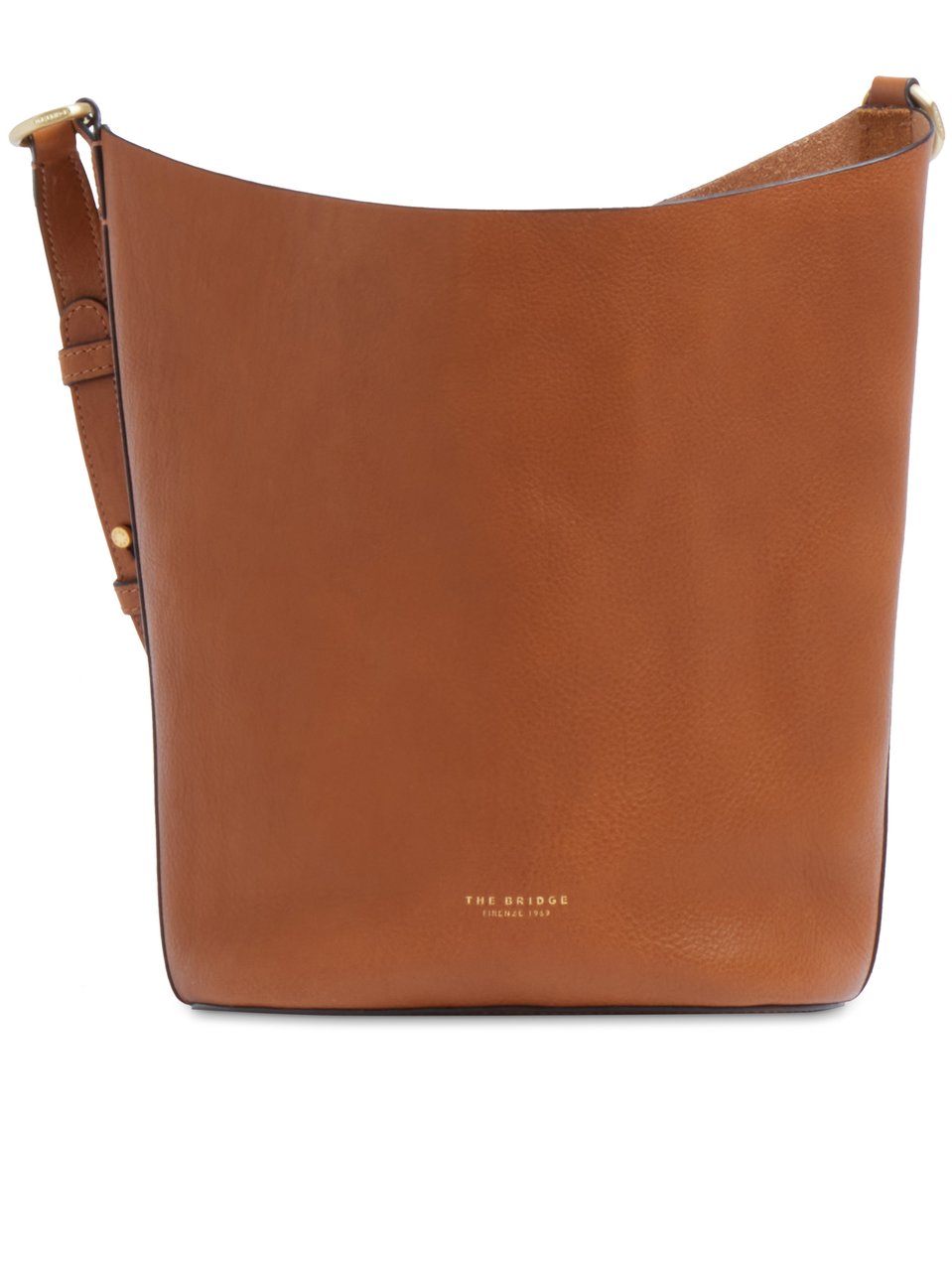 The Bridge Bucket Structured Leather Drawstring Satchel Bruin