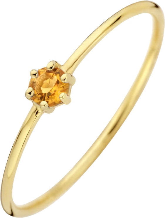 The House Of Blinckers THOB Ring 40.21456/17.5 14k Geelgoud met 0.125ct Citrien 4mm Maat 17.5 (November) Goud