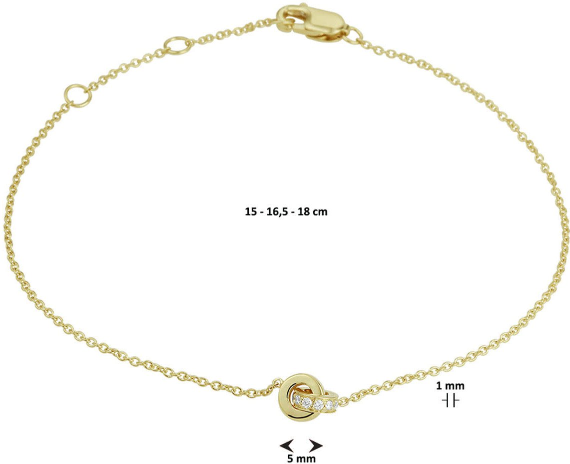 The House Of Blinckers THOB Armband 40.22405 14k Geelgoud Circle met 0.05crt H SI Diamant 5 x 2mm 15 - 18cm Goud