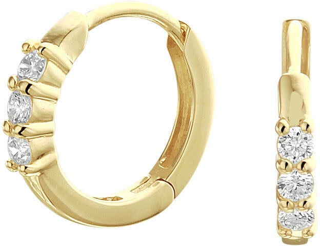 The House Of Blinckers THOB Ooringen 40.23411 14k Geelgoud met 2 x 0.09ct H SI Briljant geslepen Diamant 2mm 12.5mm Goud