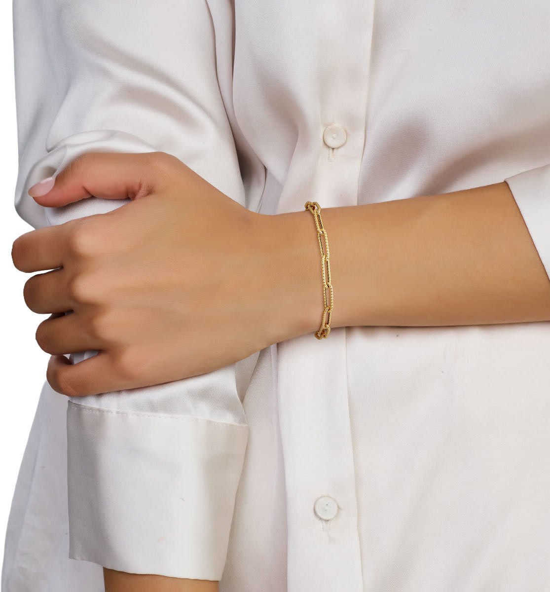 The House Of Blinckers THOB Armband 40.25194 14k Geelgoud Gedraaide Schakel 5.3mm Breed 19cm Goud