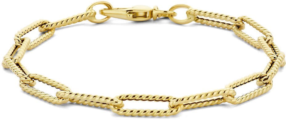 The House Of Blinckers THOB Armband 40.25194 14k Geelgoud Gedraaide Schakel 5.3mm Breed 19cm Goud