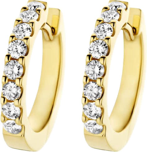 The House Of Blinckers THOB Oorbellen 40.27183 14k Geelgoud met 2x0.25ct H/SI Briljant geslepen Diamanten 2.5mm 15.5mm Goud