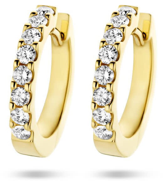 The House Of Blinckers THOB Oorbellen 40.27183 14k Geelgoud met 2x0.25ct H/SI Briljant geslepen Diamanten 2.5mm 15.5mm Goud