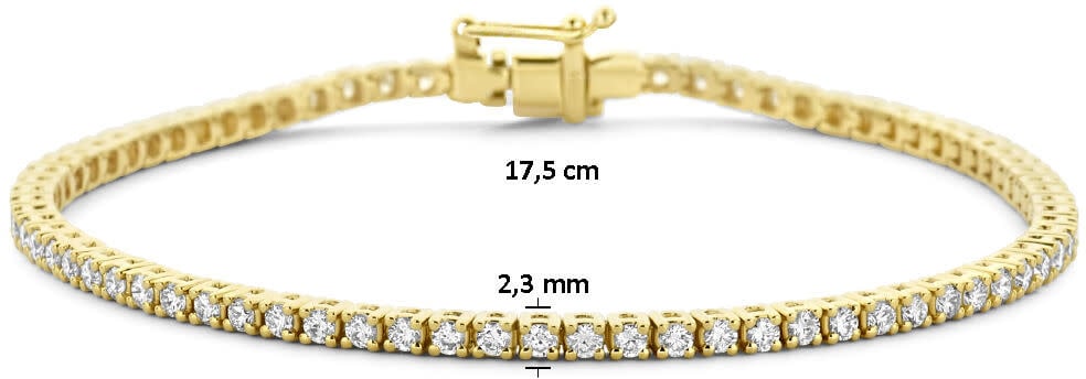 The House Of Blinckers THOB Armband 40.27326 14k Geelgoud Tennis met 2.00crt G SI Labgrown Diamant 2.3mm 17.5cm Goud