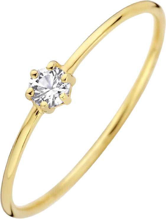 The House Of Blinckers THOB Ring 40.27608/17 14k Geelgoud met 0.135crt Topaas 4mm Maat 17 (April) Goud