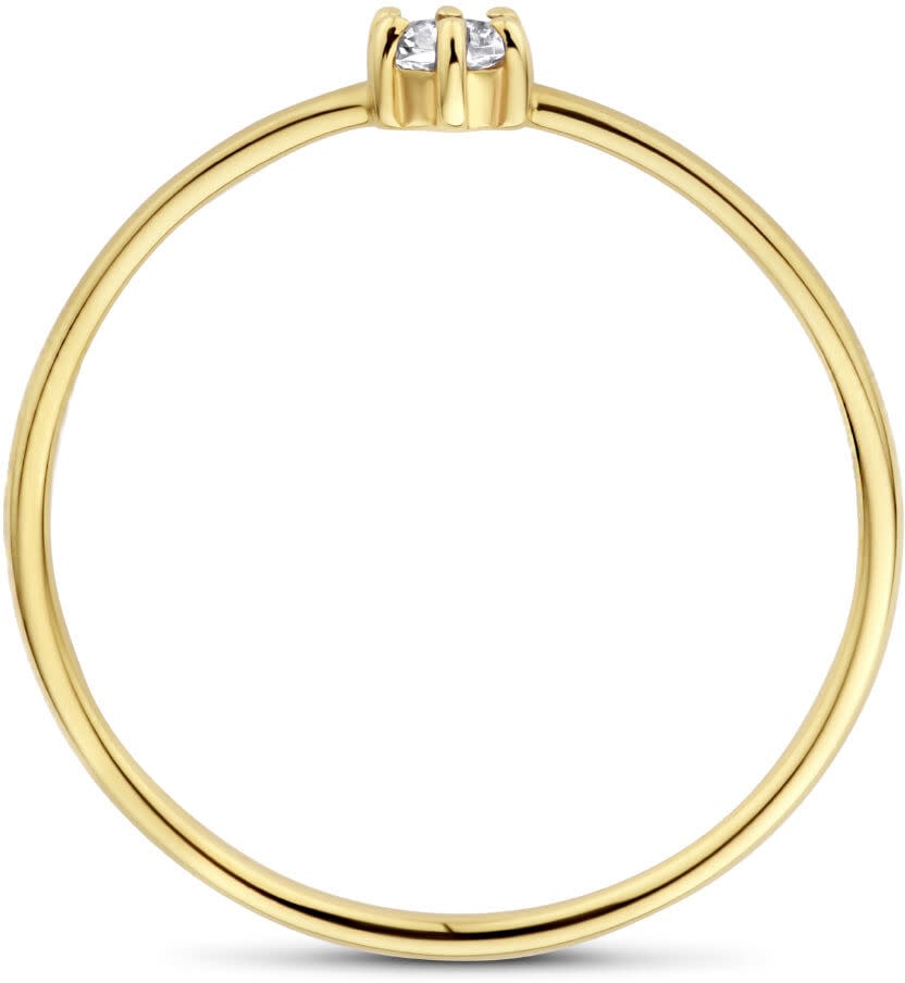 The House Of Blinckers THOB Ring 40.27608/17 14k Geelgoud met 0.135crt Topaas 4mm Maat 17 (April) Goud