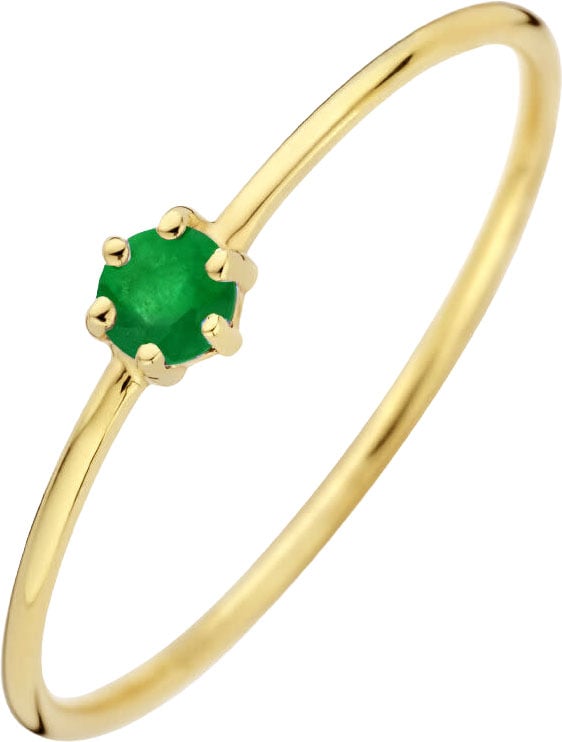 The House Of Blinckers THOB Ring 40.27643/16 14k Geelgoud met 0.11crt Smaragd 4mm Maat 16 (Mei) Goud