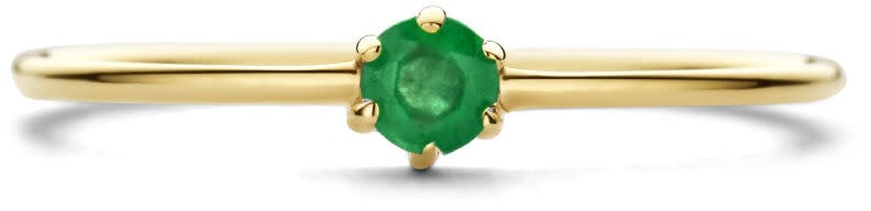 The House Of Blinckers THOB Ring 40.27643/16 14k Geelgoud met 0.11crt Smaragd 4mm Maat 16 (Mei) Goud