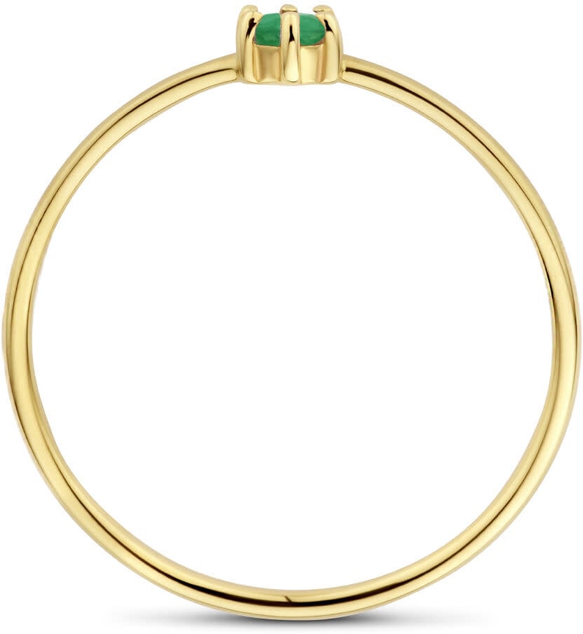 The House Of Blinckers THOB Ring 40.27643/16 14k Geelgoud met 0.11crt Smaragd 4mm Maat 16 (Mei) Goud