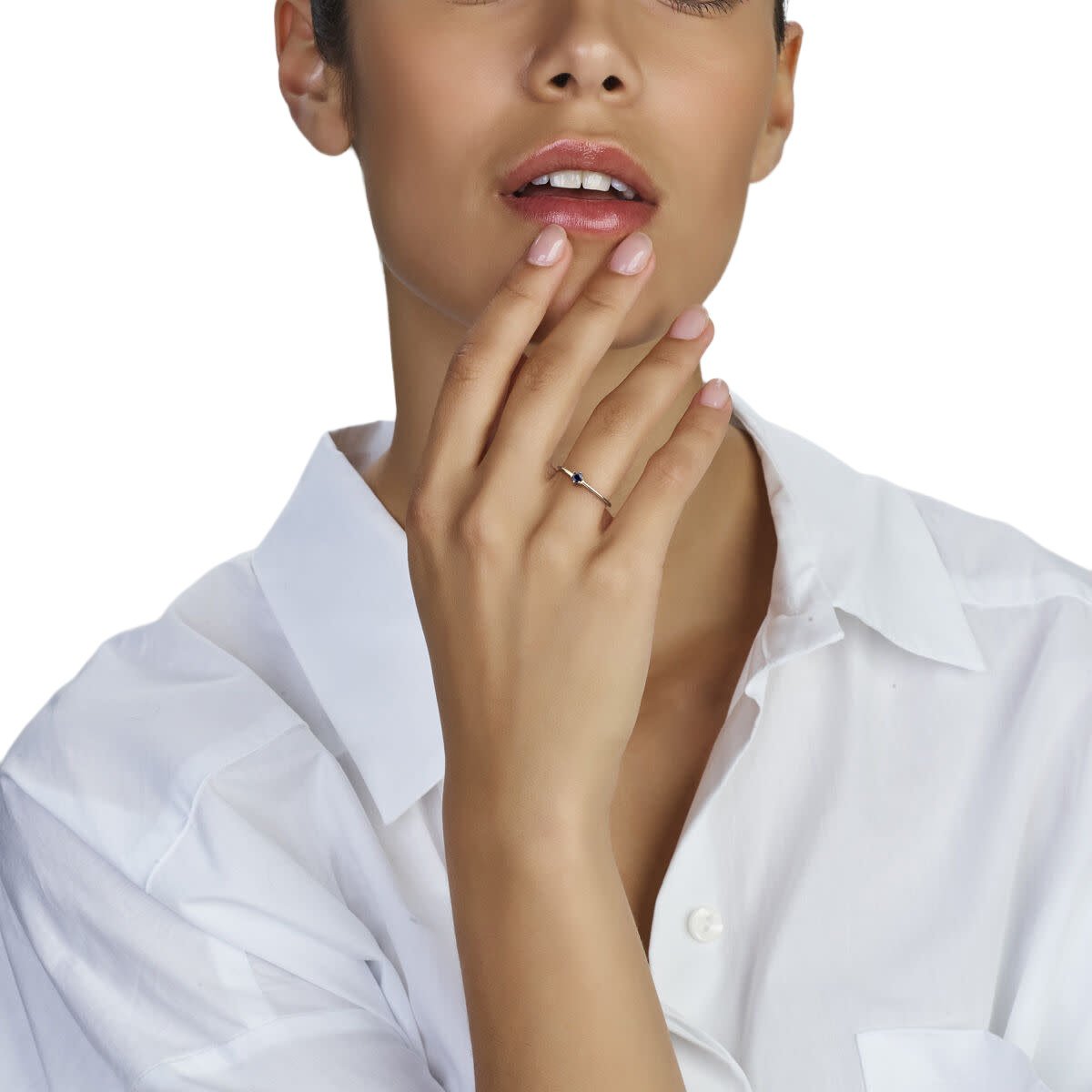 The House Of Blinckers THOB Ring 40.27666/16.5 14k Geelgoud met 0.14crt Saffier 4mm Maat 16.5 (September) Goud