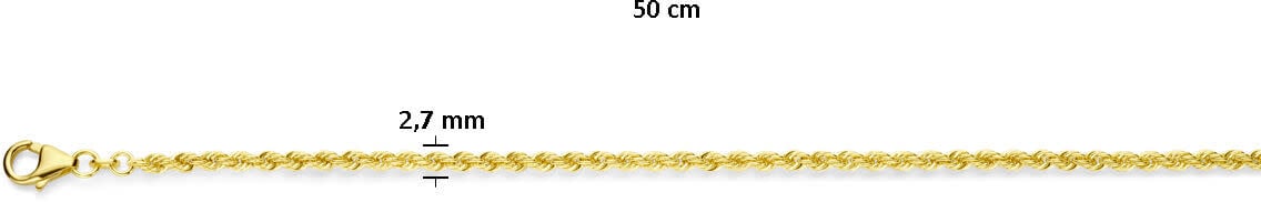 The House Of Blinckers THOB Collier 40.28095 14k Geelgoud Koort 2,7mm Massief 50cm Goud