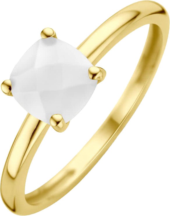 The House Of Blinckers THOB Ring 40.30576/17.5 14k Geelgoud met Wit Agaat Maat 17.5 Goud