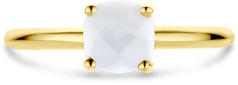 The House Of Blinckers THOB Ring 40.30576/17.5 14k Geelgoud met Wit Agaat Maat 17.5 Goud