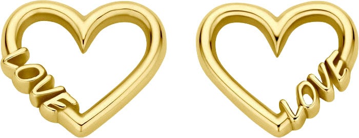 The House Of Blinckers THOB Oorbellen 40.30832 14k Geelgoud Hart met Love 8mm x 9.5mm Goud
