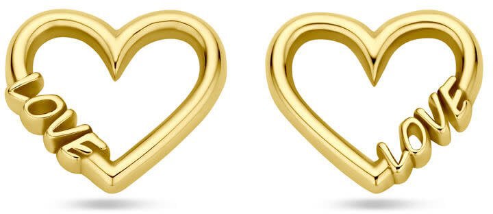 The House Of Blinckers THOB Oorbellen 40.30832 14k Geelgoud Hart met Love 8mm x 9.5mm Goud