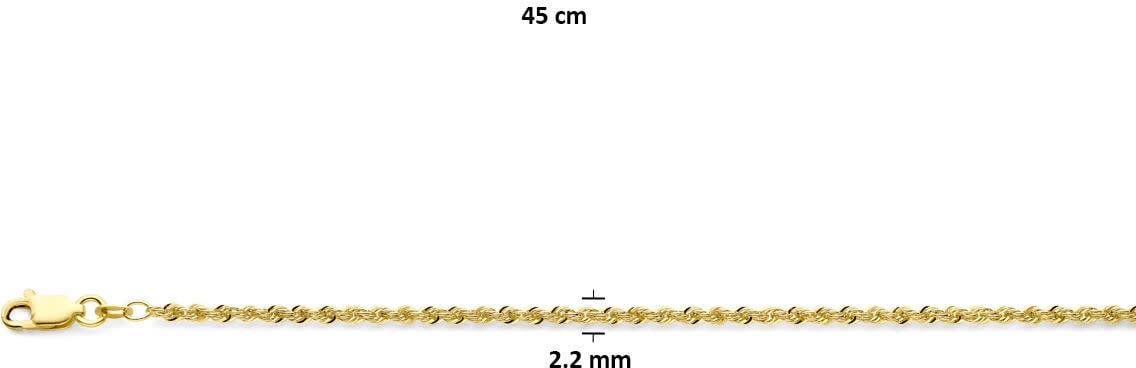 The House Of Blinckers THOB Collier 40.30984/4514k Geelgoud Koort 2,2mm Massief 45cm Goud