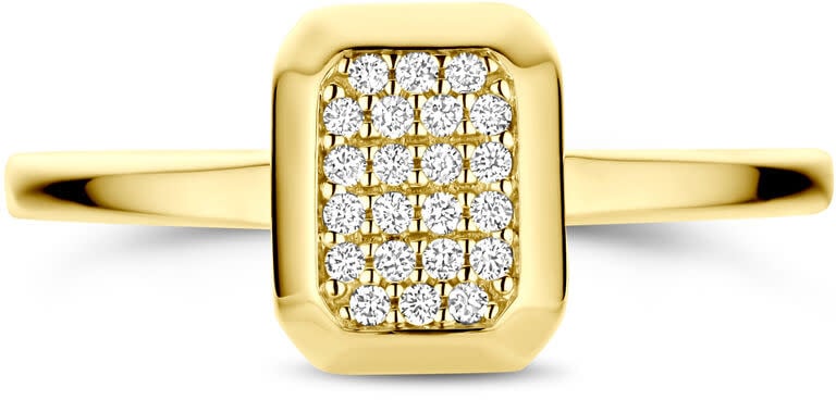 The House Of Blinckers THOB Ring 40.34700 54 14k Geelgoud met 0,10crt H SI Briljant geslepen Diamant Maat 54 Goud